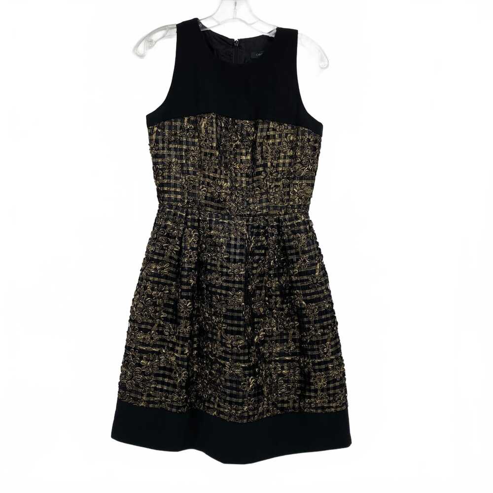 Carmen Marc Valvo Black Floral Mini Dress | Women’s Size 4